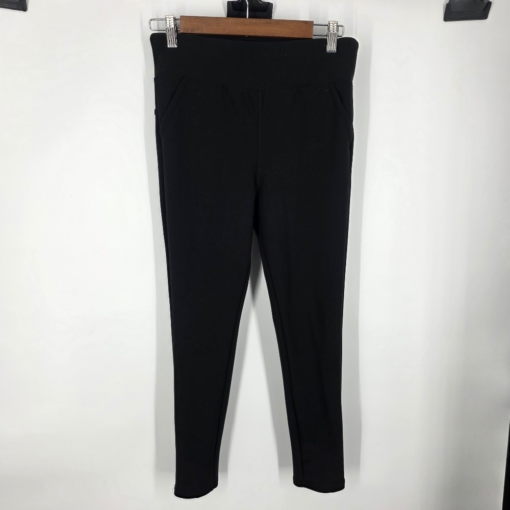 Shosho Black Slim Performance Pants High-Stretch Comfort Trousers Women M